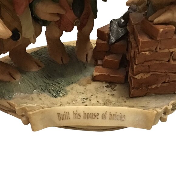 Vtg Built His House of Bricks 3 Little Pigs Figurine 232/3500 United Designs '91 - Picture 5 of 6